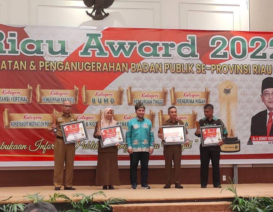 Penghargaan dari KOMISI INFORMASI Riau Award 2022 dalam peanugrahan Keterbukaan Informasi Publik