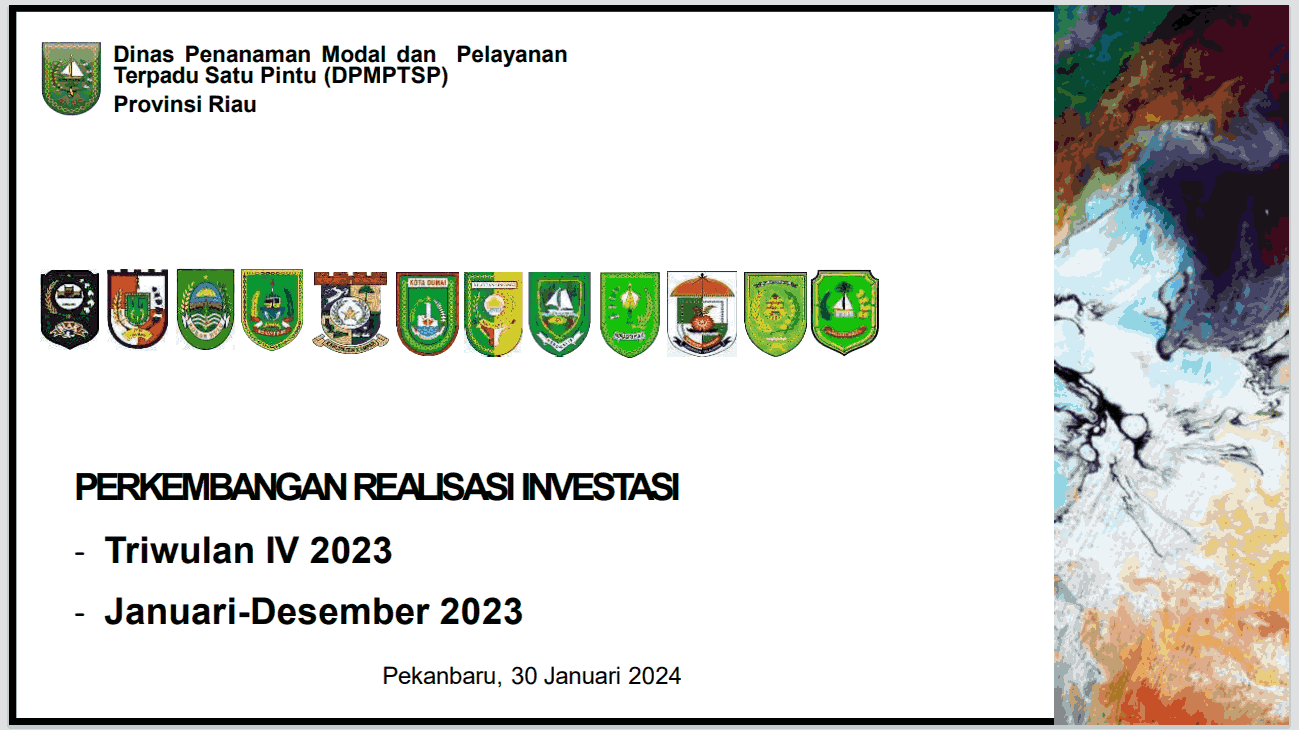 Realisasi investasi PMA dan PMDN Tahun 2023 Mencapai Rp. 78,47 triliun dan menduduki peringkat 7 (tujuh) Nasional